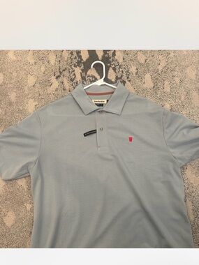 Tom Beckbe Light Blue Men's Polo with Red Accent
